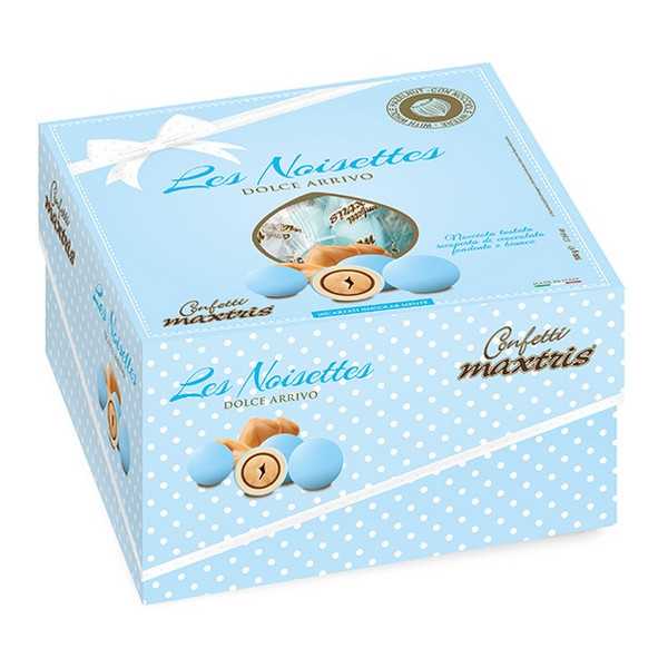 Confetti Dolce Arrivo Maxtris Noisettes Celeste in vassoio da 500 g