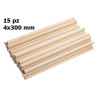 15 Bastoncini in legno diametro 0,4 cm e lunghi 30 cm