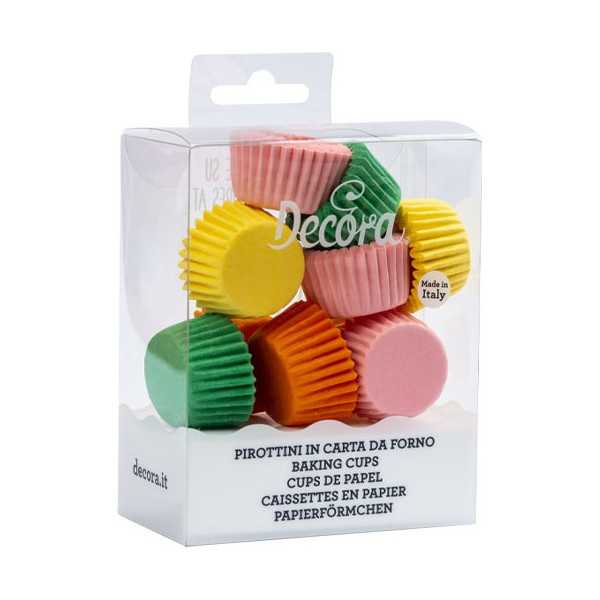 Set di 200 pirottini bonbon colori assortiti in carta forno di ø2,7xh1,7 cm da Decora