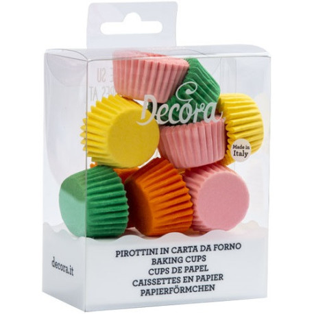 Set di 200 pirottini bonbon colori assortiti in carta forno di ø2,7xh1,7 cm da Decora