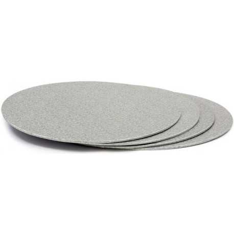 Da 16 a 36 cm disco sottotorta sottile argento tondo di altezza 3 mm da Decora Da 16 a 36 cm disco sottotorta sottile argento tondo di altezza 3 mm da Decora