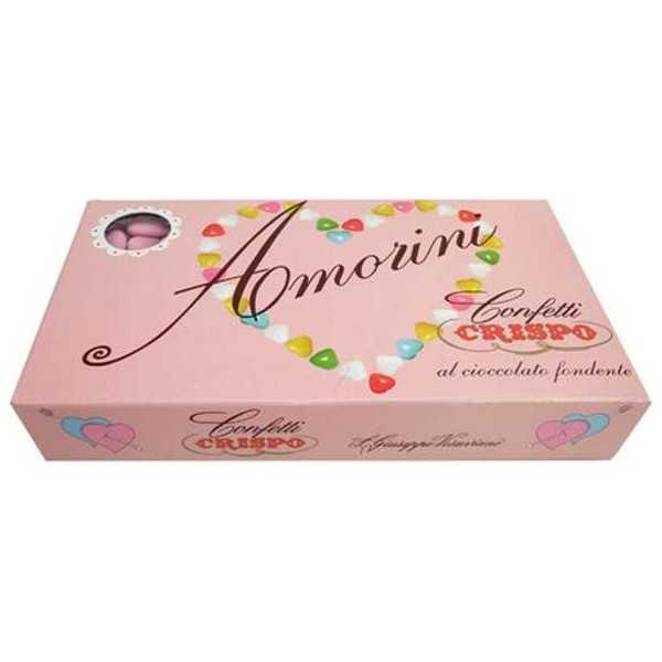 Confetti Amorini Rosa al cioccolato fondente da 1 Kg di Crispo