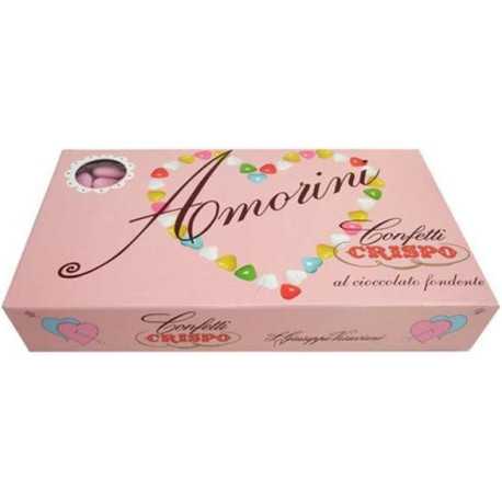 Confetti Amorini Rosa al cioccolato fondente da 1 Kg di Crispo