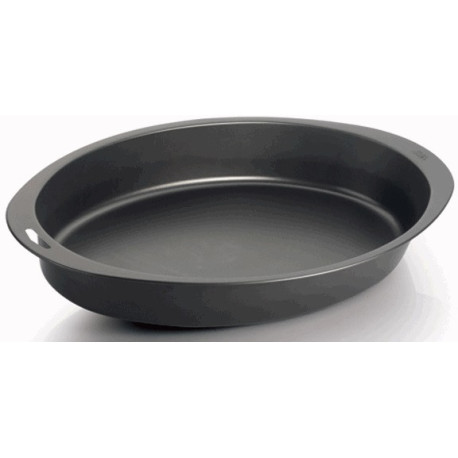 Teglia Ovale lunga 40,5 cm, larga 25 cm, alta 6 cm in alluminio antiaderente, da Vespa dolci forme