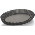 Teglia antiaderente per Forma Crostata Ovale con fondo rialzato o stampo furbo da 33 cm x 22 cm x h 3,5 cm