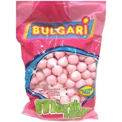 Marshmallow al gusto fragola a forma di palline colore Rosa in busta da 900 g di Bulgari