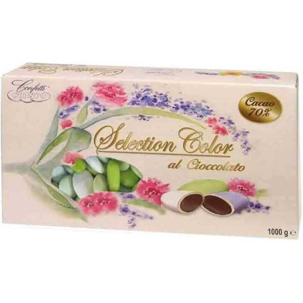 Confetti Selection Color Verde al cioccolato da 1 Kg di Crispo