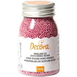 Perline di Zucchero Rosa Decora (100g) – Decorazioni Naturali per Dolci, Torte e Dessert (Ø1,5mm)
