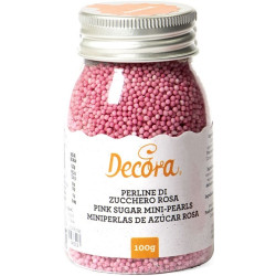 Perline rosa per decorazioni  in zucchero 100 g da Decora