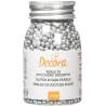 Perle argentate di zucchero da 100 g, 4 mm, per decorazione dolci da Decora