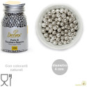 Perle argentate di zucchero da 100 g, 4 mm, per decorazione dolci da Decora
