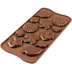 Stampo cioccolatini tema floreale Choco Garden in silicone da Silikomart
