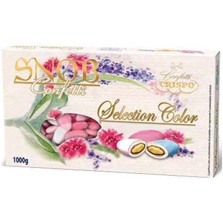 1 Kg Confetti Snob Selection Color Rosa Ciocomandorla al Latte da Crispo 1 Kg Confetti Snob Selection Color Rosa Ciocomandorla al Latte da Crispo