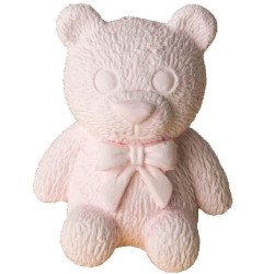 Gessetto Orso Rosa con fiocco, gessetto a forma di orsetto in colore rosa tenue
