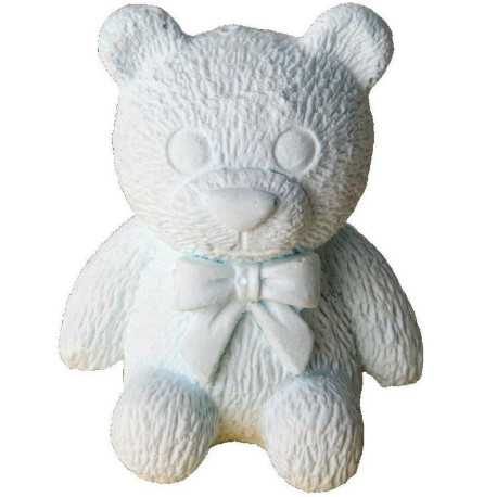 Gessetto Orso Cielo, gessetto a forma di orsetto con fiocco in colore azzurro cielo Gessetto Orso Cielo, gessetto a forma di orsetto con fiocco in colore azzurro cielo