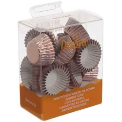 Set di 180 pirottini bon bon in carta forno color rosa oro di ø2,7xh1,7 cm da Decora