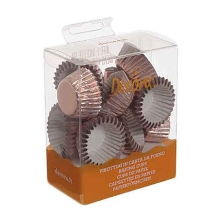 Set di 180 pirottini bon bon in carta forno color rosa oro di ø2,7xh1,7 cm da Decora