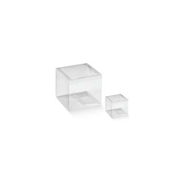 Scatola cubo portaconfetti trasparente in PVC, plastica morbida da 4 a 8 cm