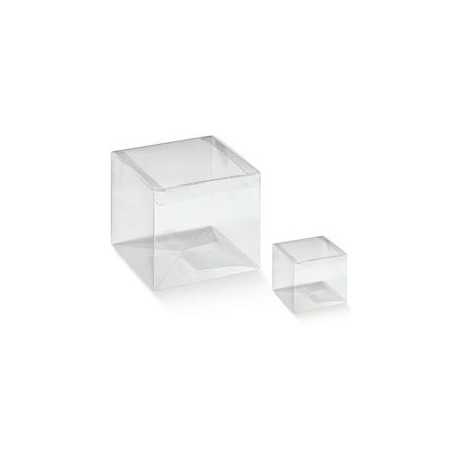 Scatola cubo portaconfetti trasparente in PVC, plastica morbida da 4 a 8 cm