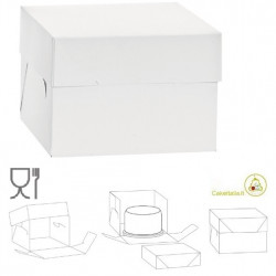 Da 26 a 50 cm scatola quadrata per dolci in cartoncino bianco Decora