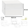 Scatola quadrata per dolci 26,5 cm altezza 15 cm in cartoncino uso alimentare colore bianca Scatola quadrata per dolci 26,5 cm altezza 15 cm in cartoncino uso alimentare colore bianca