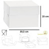 Scatola quadrata per dolci 30,5 cm altezza 15 cm in cartoncino uso alimentare colore bianca Scatola quadrata per dolci 30,5 cm altezza 15 cm in cartoncino uso alimentare colore bianca