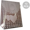Sacchetto Regalo portaconfetti decorato Cuore Binaco in PVC 13,5x7xh17,5 cm 12 pz