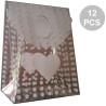 Sacchetto Regalo portaconfetti decorato Cuore Binaco in PVC 13,5x7xh17,5 cm 12 pz Sacchetto Regalo portaconfetti decorato Cuore Binaco in PVC 13,5x7xh17,5 cm 12 pz