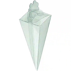12 Coni 5x4x16 cm portaconfetti portariso in PVC trasparente