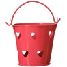 Mini Secchiello Rosso con decoro cuore, ideale portaconfetti bomboniera