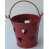 Secchiello portaconfetti bomboniera bordeaux con decoro cuore Secchiello portaconfetti bomboniera bordeaux con decoro cuore
