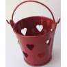 Secchiello portaconfetti bomboniera bordeaux con decoro cuore Secchiello portaconfetti bomboniera bordeaux con decoro cuore