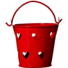 Secchiello portaconfetti bomboniera bordeaux con decoro cuore Secchiello portaconfetti bomboniera bordeaux con decoro cuore