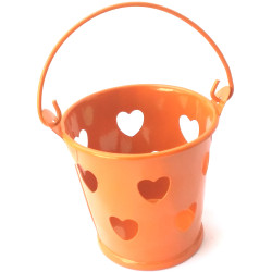 Secchiello portaconfetti bomboniera Arancione con decoro cuore