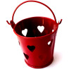 Mini Secchiello bordeaux con decoro cuore, ideale portaconfetti bomboniera Mini Secchiello bordeaux con decoro cuore, ideale portaconfetti bomboniera