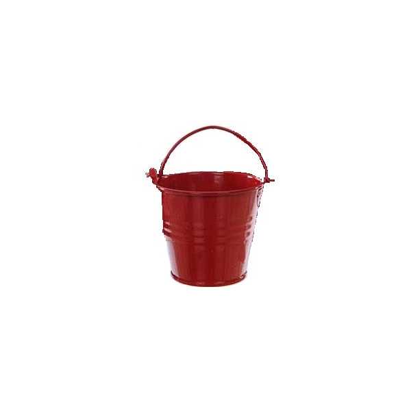 Mini Secchiello Rosso: piccolo secchiello in metallo, ideale portaconfetti bomboniera