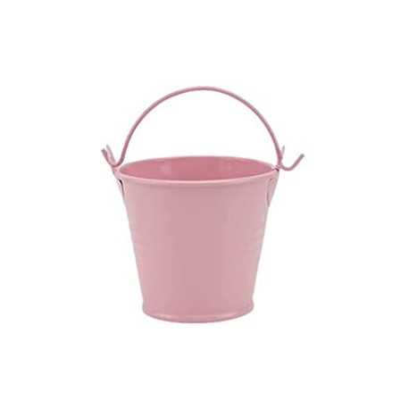 Mini Secchiello Rosa: piccolo secchiello in metallo, ideale portaconfetti bomboniera Mini Secchiello Rosa: piccolo secchiello in metallo, ideale portaconfetti bomboniera