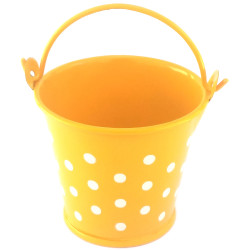 Mini Secchiello giallo con pois ideale portaconfetti o bomboniera