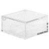 Scatola Quadrata portaconfetti in plexiglas di base 6 x 6 cm ed altezza 3 cm Scatola Quadrata portaconfetti in plexiglas di base 6 x 6 cm ed altezza 3 cm