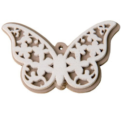 Applicazione in legno Farfalla Bicolore in confezione da 12 pezzi