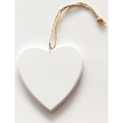 Decorazione Cuore Bianco in legno largo 10 cm