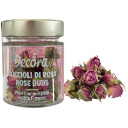 Boccioli di rosa commestibili fiori edibili colore rosa in barattolo da 10 g