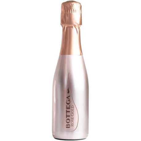 Bottega Rose Gold Vino Spumate Brut in bottiglia colore rosa oro da 20 cl