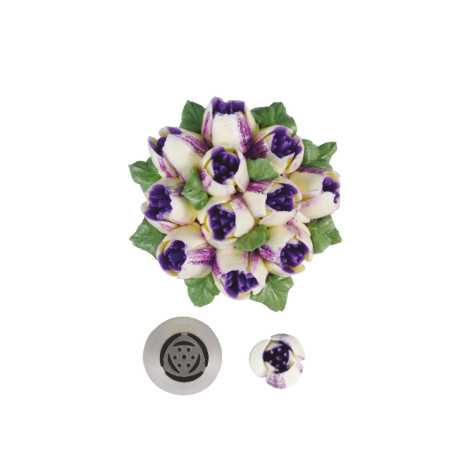 Bocchetta 3D n 244 Cornetto Tulipano a 6 petali per fiori 3D diretti in acciaio inox da Decora