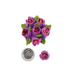 Bocchetta 3D n 243 Cornetto Bocciolo di Rosa per fiori 3D diretti in acciaio inox da Decora