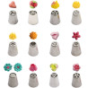 Cofanetto n 1 con 12 cornetti per fiori 3D diretti in acciaio inox da Decora Cofanetto n 1 con 12 cornetti per fiori 3D diretti in acciaio inox da Decora