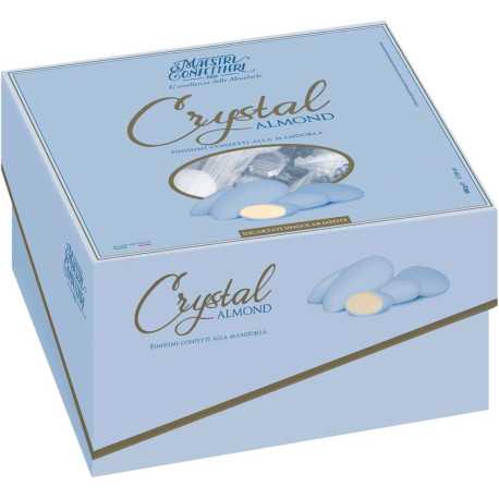 Crystal Almond Celeste Vassoio Cadeaux: confetti alla mandorla incartati celesti in vassoio 500 g, Maxtris