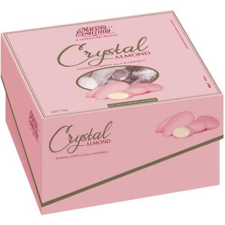 Crystal Almond Rosa Vassoio Cadeaux: confetti alla mandorla rosa incartati in vassoio 500g, Maxtris Crystal Almond Rosa Vassoio Cadeaux: confetti alla mandorla rosa incartati in vassoio 500g, Maxtris