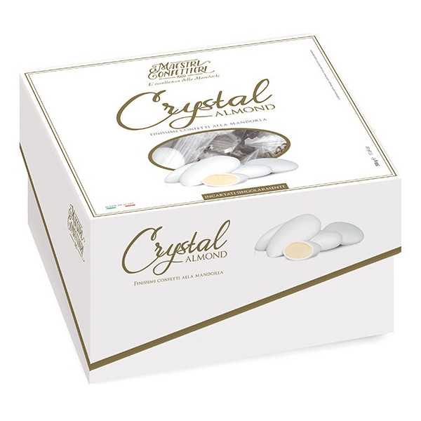 Vassoio Crystal Almond confetti Incartati Bianchi alla mandorla Maxtris in vassoio da 500 g