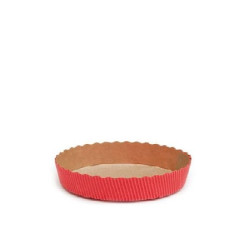 Stampo crostata in carta da forno rossa da 10 cm per mini tortine da 60 g